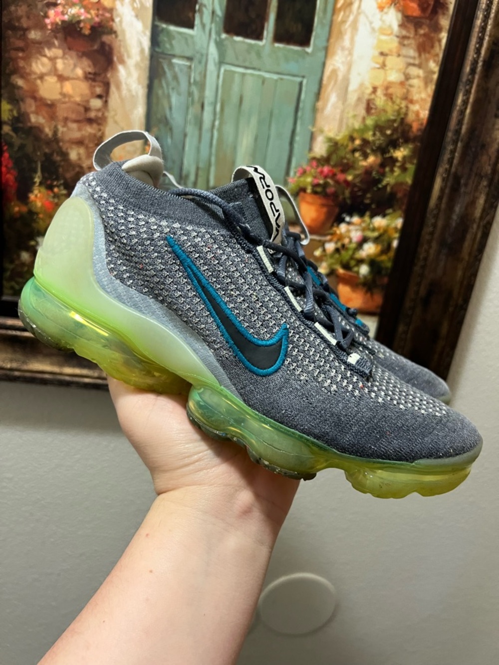 Nike Air VaporMax 2021 FK Flyknit gray volt Shoes